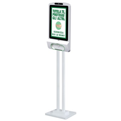 Totem multimediale con sanitizer