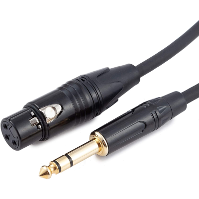 Cavo audio da XLR F a Jack 1/4" M da 1 m.