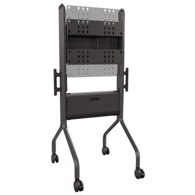 LSCUB - Voyager Large Manual Height Adjustable AV Cart black