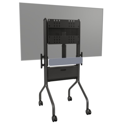 LSCUB - Voyager Large Manual Height Adjustable AV Cart black