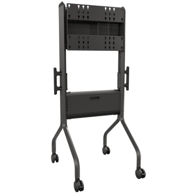 LSCUB - Voyager Large Manual Height Adjustable AV Cart black