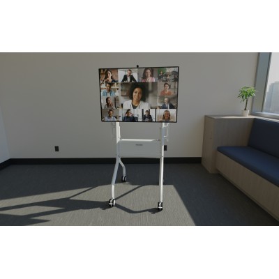 LSCUW - Voyager Large Manual Height Adjustable AV Cart white