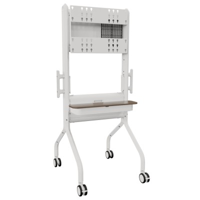 LSCUW - Voyager Large Manual Height Adjustable AV Cart white